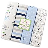 Marshel ブランケット ひざ掛け ベビー 防寒 ギフト ブルー 【ラッピング済み】