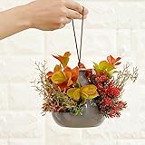 liankeshop 4色選び　クリエイティブな吊り陶器の花の鉢植え　花瓶付き| セラミック鉢植え|造花｜装飾的な造花｜枯れない花 ギフト｜人工植物｜プリザーブドフラワー|観葉植物｜プレゼント　手作り