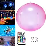PUGUビーチボール LEDライト 光る リモコン レジャー パーティ インスタグラム 防水 キッズ 海水浴 プール ナイトプール 海 キャンプ アウトドア お風呂 照明 インテリア お洒落 夏 空気