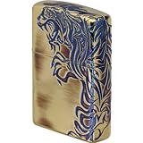 ZIPPO(ジッポー) Stream Tiger 三面連続深彫りエッチング 真鍮古美仕上げ StreamTiger(A)