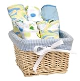 Trend Lab Dr. Seuss Bib and Burp Cloth Basket Gift Set, Blue Oh, The Places You'll Go!, 7 Piece by T