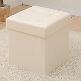 山善(YAMAZEN) リビング収納スツール 38×38cm LS-38 LS-38(WH)P ホワイト(合皮)