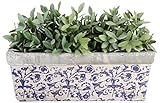 Esschert Design USA Ceramic Balcony Planter-Blue/White [並行輸入品]