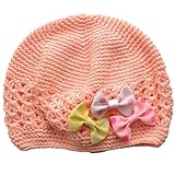 マンディ リボン　クロシェット　ハット ピンク