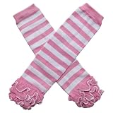 Soシドニーベビー幼児用Little Girl Ruffle Bottomポルカドット&ストライプレッグウォーマー