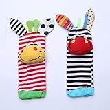 RaiFu ベビー　おもちゃ　赤ちゃん　かわいい　手首　歯ざぶた　赤ちゃん　幼児　ソフト　おもちゃ　発達　パズル　おもちゃ 2本靴下