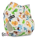 LittleBloom, Reusable Pocket Cloth Nappy, Fastener: Popper, Set of 1, Pattern 20, Without Insert, (s
