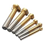 ランフィー　6 個入 6.3 20.5 mm 90 ° 3 フルート チタン コーティング HSS 皿穴ドリル ビット セット -