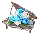 Azurosa(アズローザ) プリザーブドフラワー ギフト ピアノ ブーケ 青バラ アジサイ ヘデラ クリアxブルー