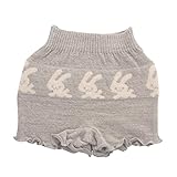 キッズオーバーパンツうさぎライングレー(95-110):オーガニックコットン