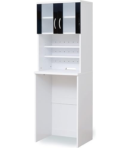Amazon｜食器棚 完成品 キッチンボード キッチン収納 90 収納 バニラ