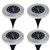 TeFuAnAn 12LEDソーラーガーデンライト 埋め込み式 防水 屋外照明 自動点灯/消灯 車道 ガーデン、庭、芝生、公園に適うアウトドア用ライト (昼白色*4個セット)