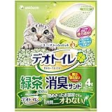 【セット販売】1週間消臭・抗菌 デオトイレ 飛び散らない緑茶成分入り消臭サンド 4L×4袋