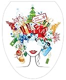 トイレTattoosクリスマスLady装飾アップリケfor Toilet Lid Elongated TT-X612-O 1