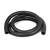 XDiscount　20mmx25mm　柔らかい　絶縁　コルゲートチューブ　ブラック　1.7M
