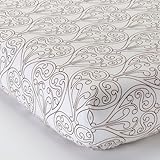 Bacati Damask White and Chocolate Crib Fitted Sheet by Bacati [並行輸入品]