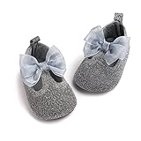 PUERI ベビーシューズ　ファーストシューズ キラキラ 柔らかい　滑り止め　歩行練習 (M, シルバー)