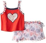 Little Lassベビー女の子Americanaスクーターセットスパンコールハート カラー: レッド