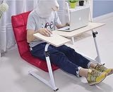 Dland 角度＆高さ調節可能 机 デスク 昇降式サイドテーブル 折りたたみテーブル サイドテーブルベッド ナチュラル1