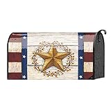 God Bless America Patriotic Ban Star and Wreath 22 x 18標準サイズメールボックスカバー