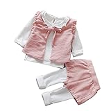 Pojour 春 0-2歳 2-7歳女の子可愛い上下セット キッズ 綿 通気 ピンク(70cm)