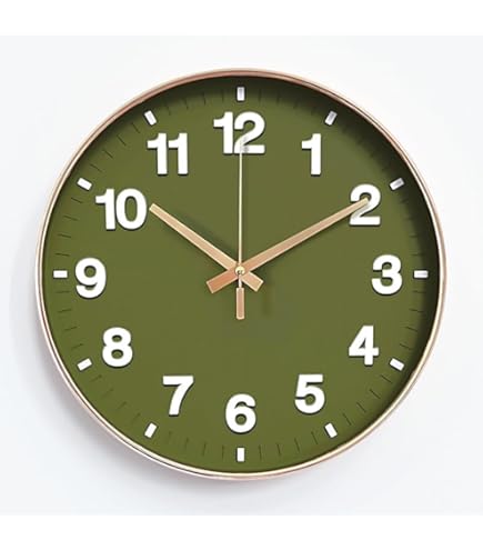 ダークグリーン 掛時計 シンプルデザイン Amazon.co.jp: 掛け時計 電波時計 おしゃれ 北欧 連続秒針 静音 壁掛け