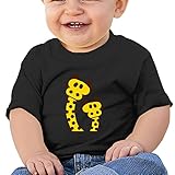 面白い ボーイとガール カートゥーン キリン 半袖シャツ 体に合う Black Size 12 Months
