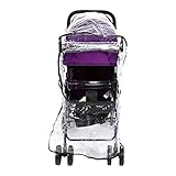 レインカバー ベビーカー用 フロントオープン ファスナー マルチフィット 汎用型 雨/雪/風/寒さに対策 窓付き ファスナー開閉 両側通気 透明タイプ　