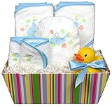 Dee Givens & Co-Raindrops 84500 Blue Whale Bubbles n Stripes Towel Gift Set - Blue - 28 in. x 34 in.