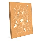 モダンWebオレンジ: mid-centuryレトロモダンポストモダン幾何学抽象Linear Painting Drawing Illustration壁アートプリント 16x20 RET000036