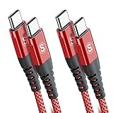 タイプc ケーブル 1M/2本セットPD対応 60W急速充電(USB C&USB C ケーブル)-赤