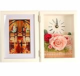 Azurosa(アズローザ) フォトフレーム プリザーブドフラワー 時計 ギフト バラ アジサイ ピンク