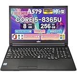 【整備済み品】中古 ノートパソコン富士通 A579/ 15.6型/ 第8世代Core i5-8365U/ 快適メモリ 8GB/ 高速SSD 256GB/ Win11 Pro/MS Office 2019付属/ テンキー・Webカメラ/豊富な接続端子(HDMI, VGA, USB 3.0)/ ACアダ