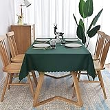 Forhomelife テーブルクロス クリスマス グリーン 無地 シンプル 長方形 135×180cm 洗える ウォッシャブル 洗濯可 速乾 緑 厚手 耐熱