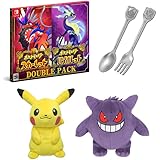 『ポケットモンスター スカーレット・バイオレット』ダブルパック -Switch + ピカチュウ・ゲンガーぬいぐるみセット(【ダブルパック限定特典】「モンスターボール」100個シリアルコードチラシ×2 &【早期購入特典】プロモカード「ピカチュウ」 ×2