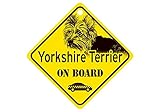 Yorkshire Terrier ON BOARD カーサインボード：ヨークシャーテリア 乗車中 ミニサイン 吸着盤つき Made in U.S.A [並行輸入品]