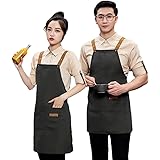 [deoway] エプロン 長さ調整タイプ エプロン レディース エプロン メンズ エプロン おしゃれ H型 カフェエプロン ガーデンエプロン ポケット付き シワになりにくい 調節可能カフェ風 防水エプロン