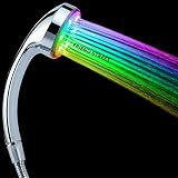 お風呂 が楽しくなる LED シャワー ヘッド お肌に 優しい 活性炭 入り レインボー ３色 タイプ (a レインボー)