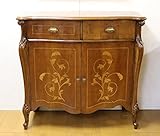 イタリア製2ドアサイドボード キャビネット 象嵌 猫脚 完成品 5402