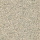 Mirage 987-56537 Lanza Scroll Wallpaper, Light Grey [並行輸入品]