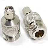 wuernine 2個セット RP-SMAオス-Nメス RPSMAP-NJ 変換コネクタアダプタ 無線機/CCTV/トランシーバーなど対応同軸コネクタ