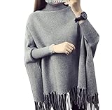 (マーシェル) Marshel マタニティ セーター アウター あったか ニット ポンチョ風 長袖 ゆったり タートルネック カジュアル おしゃれ 産前 産後 長く使える 妊婦服 グレー