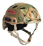 OneTigris ファストヘルメット　fast　PJタイプ　エアソフトヘルメット　米軍風レプリカ装備　多目的　サバゲー･作業用など　マウントレール付き　かっこいい　軽量 (マルチカム迷彩)