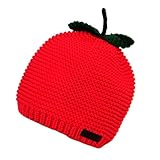 (よキーよ)Yokeeyo ニット帽 可愛い 毛糸 りんご柄 ニットキャップ ベビー用ハット 新生児 子供 赤ちゃん キッズ 帽子 女の子男女児 秋冬 防寒 綿 オシャレ レッド