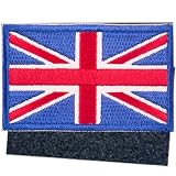 イギリス国旗 ワッペン 刺繍入り アップリケ 8cm×5cm サバゲー ミリタリー マジックテープ ベルクロ NYANDELMO ND-0172-R02-GB