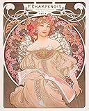 クロスステッチ 刺繍キッ,?11ct アルフォンス・ミュシャレトロ ししゅうキット初心者キットdmc糸 コットン 図柄印刷-40x50cm