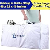 BETTERLINE XLサイズのベビーカートラベルバッグ - 高品質、頑丈、超軽量、防水・防塵の旅行用品、ベビーカーを収納して手荷物チェックイン、フリーサイズで傘や毛布なども一緒に入ります