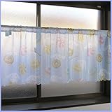 シナモロール ミラーレース カフェカーテン 145×50cm (ミラーレース) 子供部屋