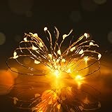 JPKing LEDストリングライト 電池式 銅線ワイヤー ストリングスライト イルミネーション フェアリーライト クリスマス、パーティー、雰囲気を作成しますに最適、結婚式 パーティー 防水 ゴールド