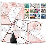 DuraSafe ケース iPad 10.2インチ 8 / 7世代 A2270 A2428 A2429 A2197 A2198 A2200 プリント フォリオスマートカバー 保護スマート&クラシックデザイン - ピンクマーブル